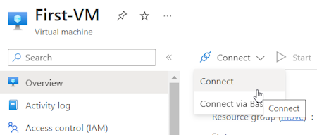 Azure VM connect button!